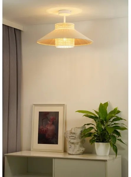 Lustră aplicată RIO Duolla RATTAN 1xE27/15W/230V d. 45 cm bej/ratan