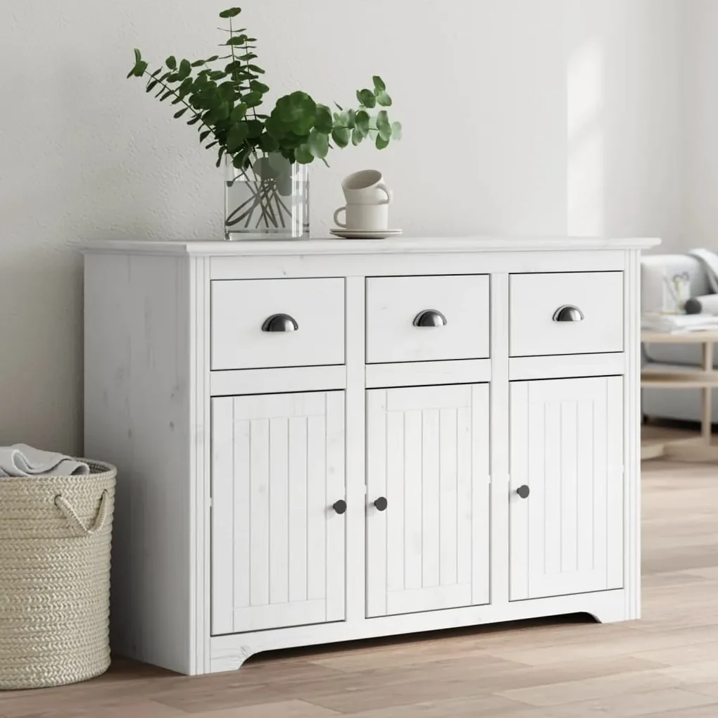 355065 vidaXL Servantă "BODO", alb, 115x43x79,5 cm, lemn masiv de pin