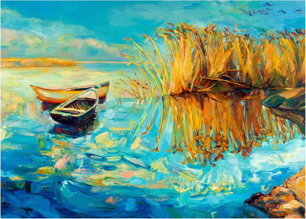 Tablou - Lacul cu bărci (70x50 cm)