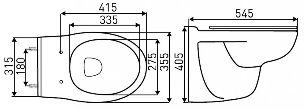 Set rezervor WC montat pe perete Doris Pacific WH