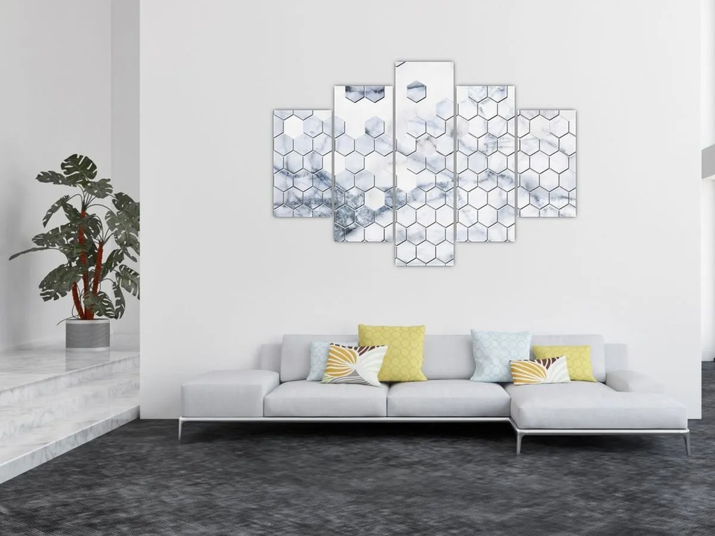 Tablou - Hexagoane marmură (150x105 cm)