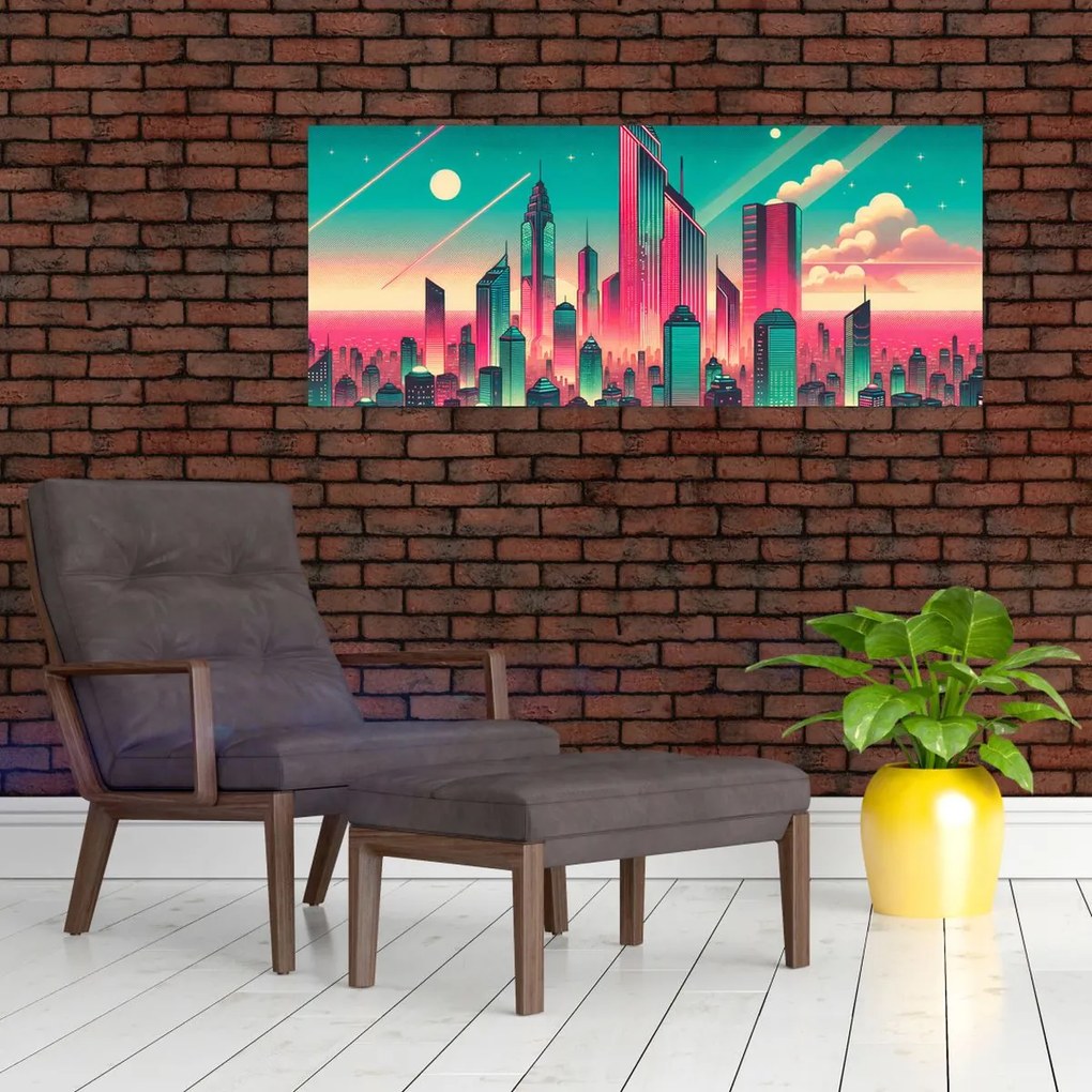Tablou – Metropolă în stil pop-art (120x50 cm)