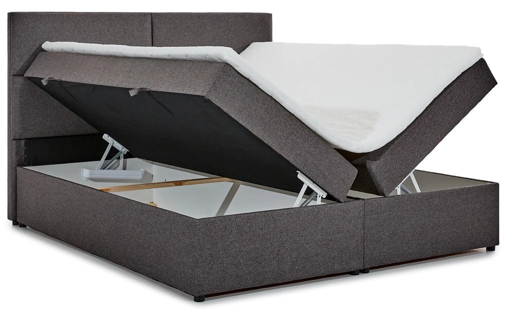 Pat matrimonial Boxspring 165 cm Alyce (verde) (cu saltele). 1027451