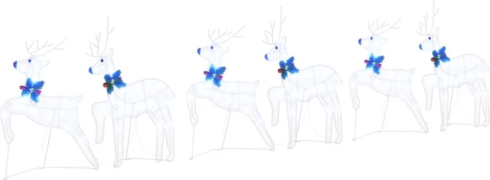 vidaXL Reni LED 6 pcs Alb țesătură