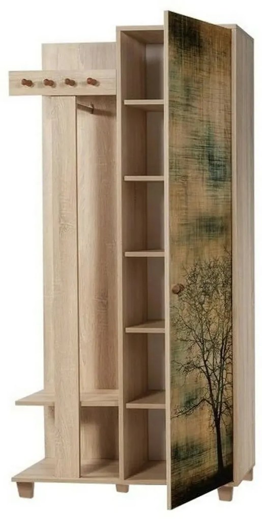 Cuier cu dulap Garmanto Tree Sonoma Oak