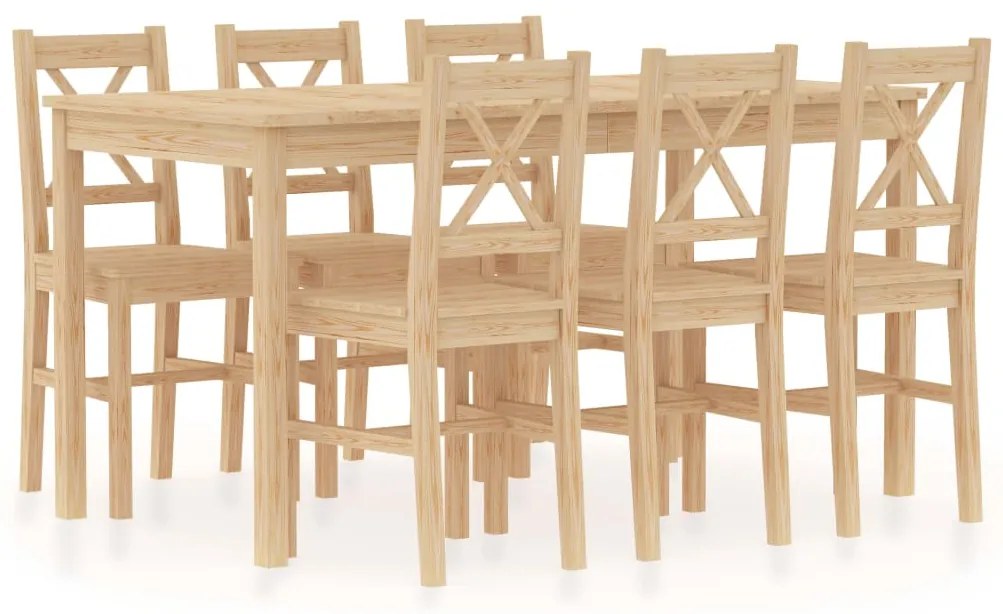 vidaXL Set mobilier de bucătărie, 7 piese, lemn de pin