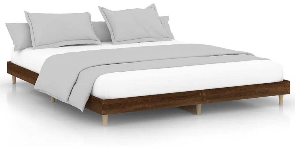 832028 vidaXL Cadru de pat, stejar maro, 160x200 cm, lemn prelucrat