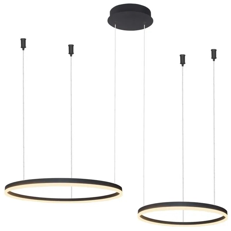 Lustra cu 2 inele LED si telecomanda HALO PENDANT BK 80+60 CCT