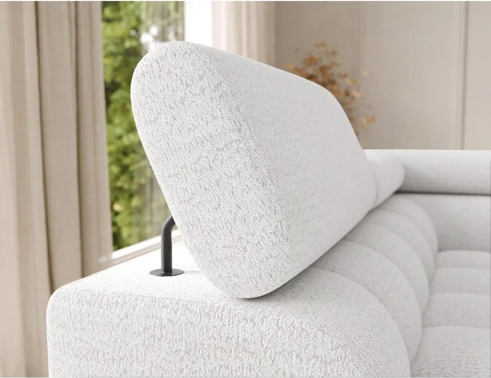 Colțar crem extensibil cu tapițerie din țesătură bouclé (cu colț pe partea stângă/în formă de "U") Feraria – ELTAP