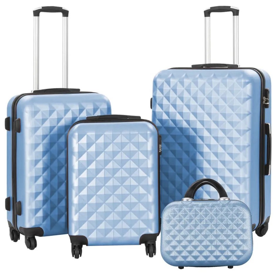 Set valiza de calatorie cu geanta cosmetica-albastru otel