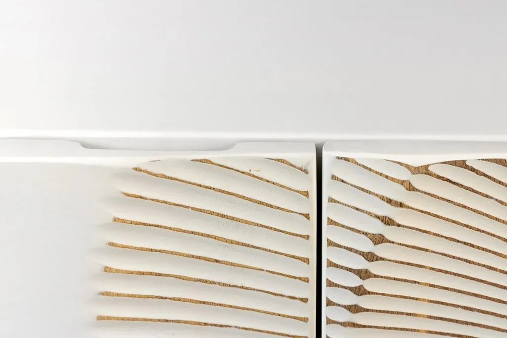 Comoda design vintage GOLDEN SUNSET 180cm Mango alb