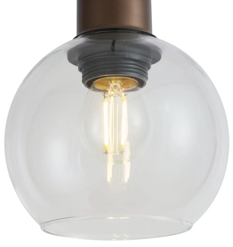 Lampă suspendată modernă bronz cu sticlă transparentă pentru sistem de șină monofazat - Iconic Lava