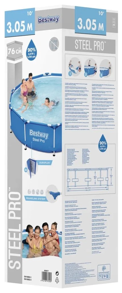 Bestway piscină steel pro, 305 x 76 cm