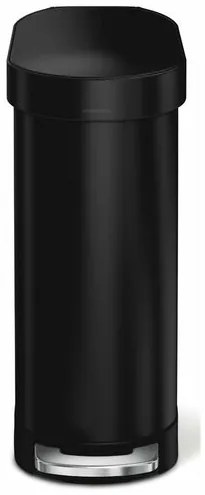 Simplehuman Coș de gunoi oval cu pedală și cadrudin oțel inoxidabil Slim 45 l, negru