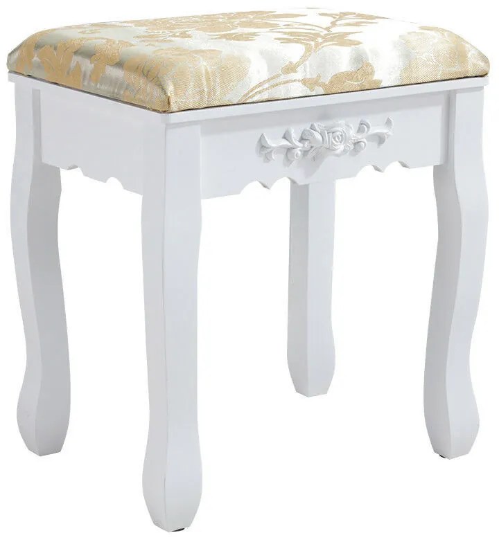 Masuta de toaleta Rome cu taburet-alb