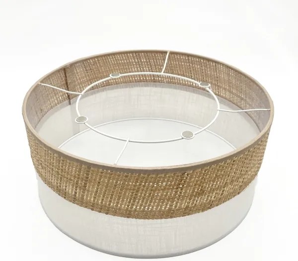 Plafonieră SIRJA DOUBLE BOHO, 2xE14/15W/230V, Ø 35 cm, bej/alb