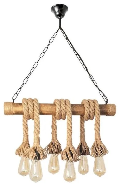 Lustră pe lanț Brilagi KOS 6xE27/60W/230V fag