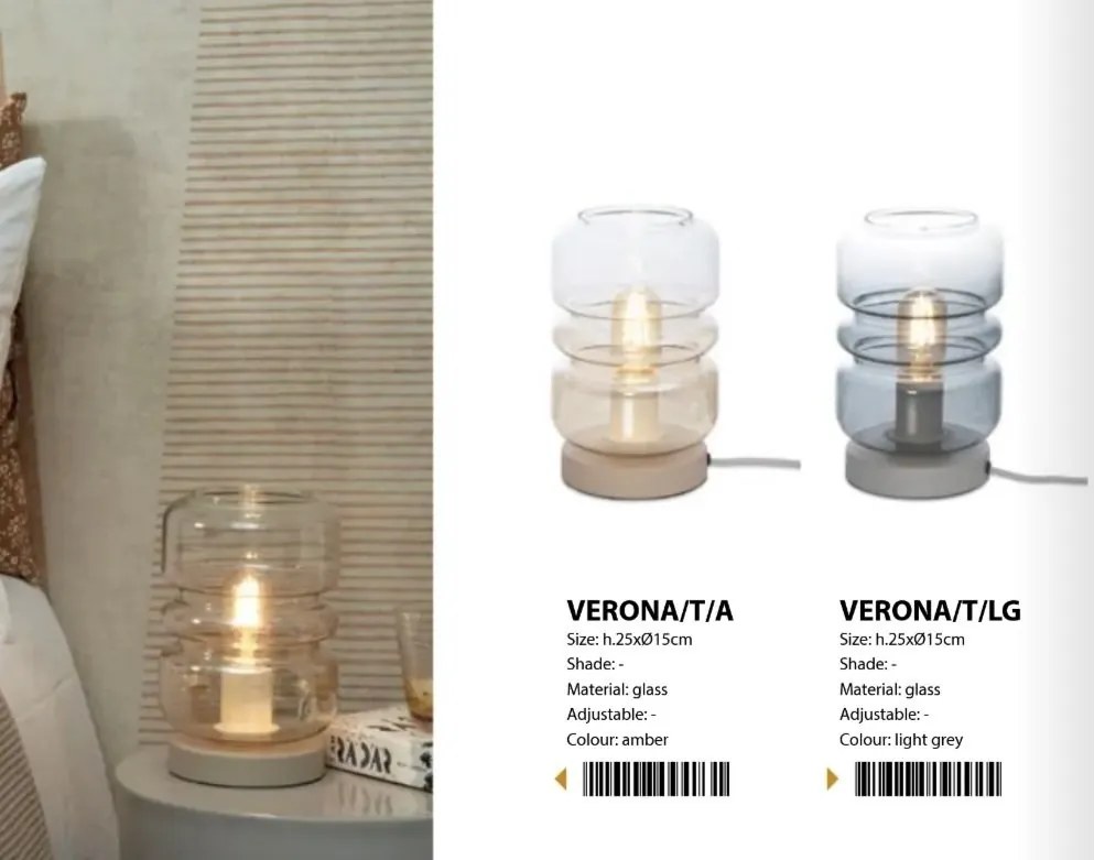 Veioza/Lampa de masa design decorativ Verona gradient/amber