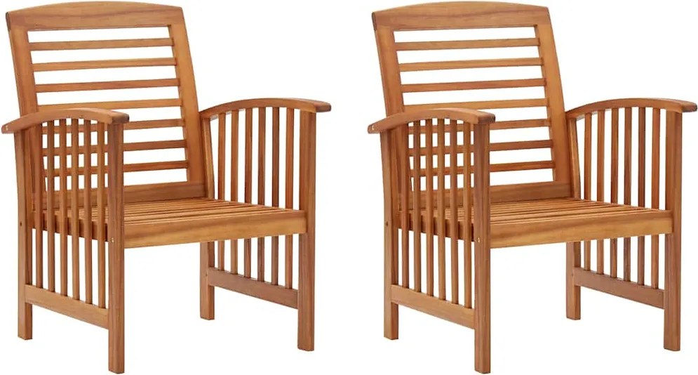 vidaXL Scaune de grădină, 2 buc., lemn masiv de acacia