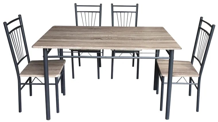 Set Bucatarie/Dining Raissa Negru-Stejar 110x68x75 Cm