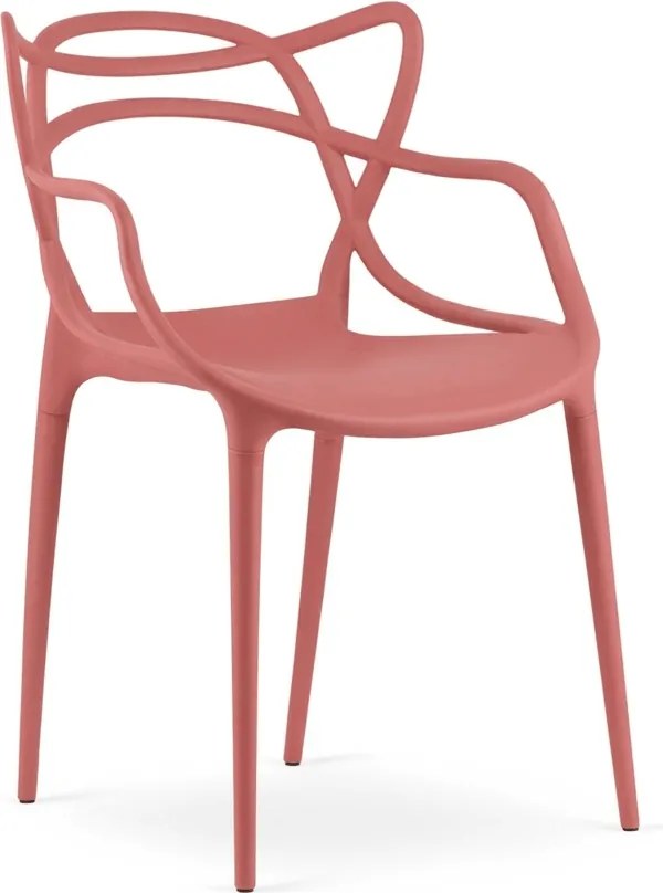 Set de gradina KATO SIRVON - 2 scaune si masuta rotunda, negru/coral