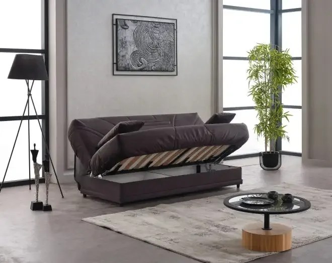 Canapea extensibila cu saltea relaxa si husa detasabila Genova, gri