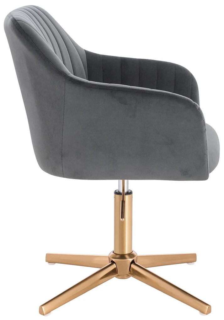 HR190CROSS Scaun Grafit din Catifea cu Bază Aurie