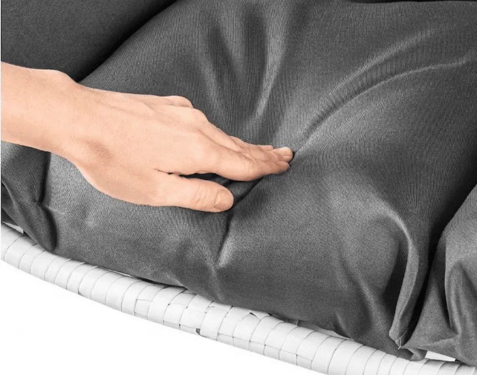 Scaun suspendat alb KOKON fara suport, perna gri