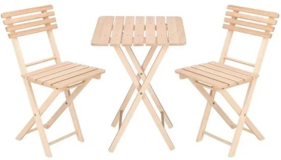 Set mobilier gradina, terasa, balcon, pliabil, lemn, 1 masa, 2 scaune, Springos