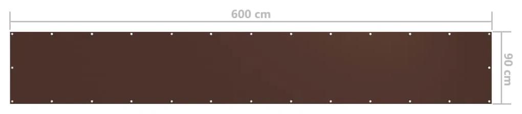 Paravan de balcon, maro, 90x600 cm, tesatura oxford Maro, 90 x 600 cm