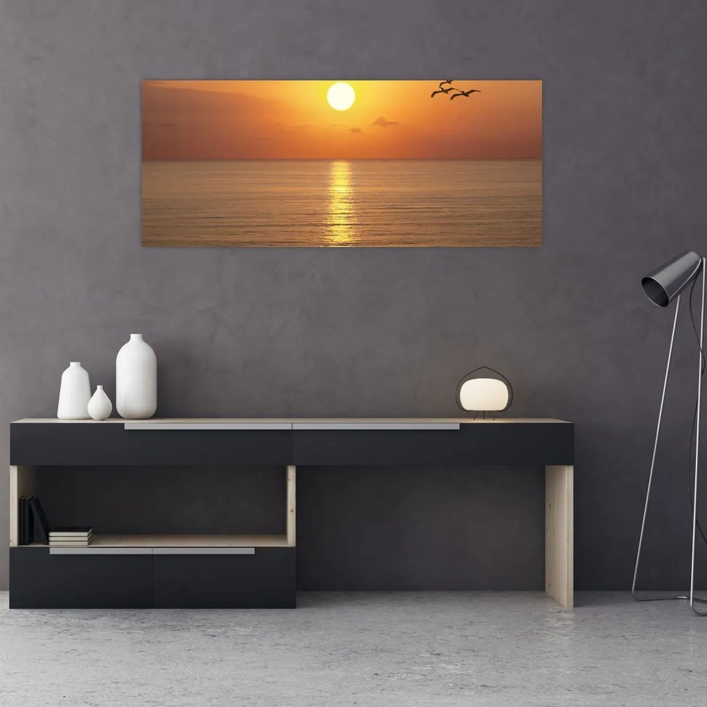 Tablou - Apus de soare peste ocean (120x50 cm)