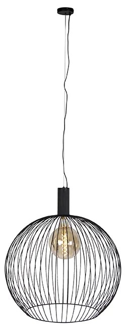 Lampă suspendată de design rotundă neagră 70 cm - Dos