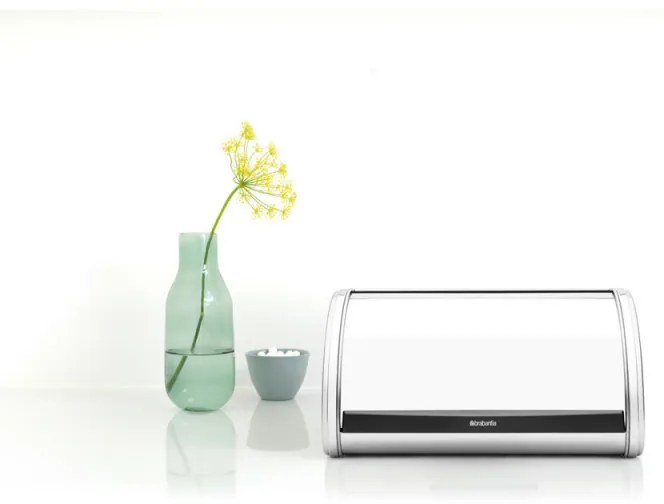 Cutie de paine Brabantia Roll Top 646888, 11 L, 31.6x26.5 cm, Structura speciala, Inox