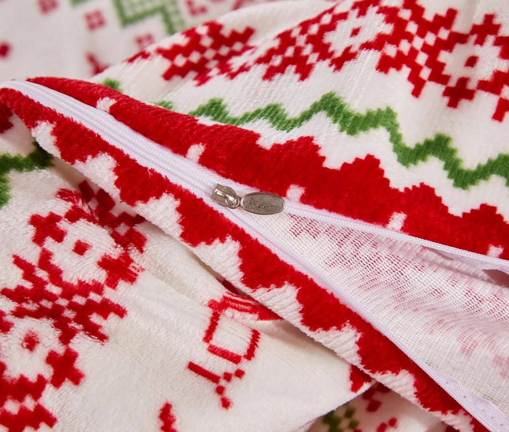 Lenjerie de pat din microplus alb CHRISTMAS JOY Dimensiune lenjerie de pat: 2 buc 70 x 90 cm | 200 x 220 cm