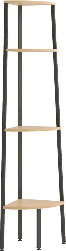 vidaXL Raft de colț cu 4 niveluri, maro deschis și negru, 45,5x31,5x150 cm
