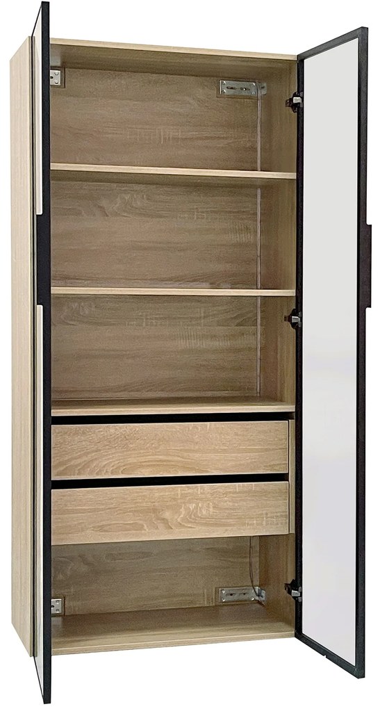 Dulap de baie cu iluminare LED, Negru | Aosom Romania