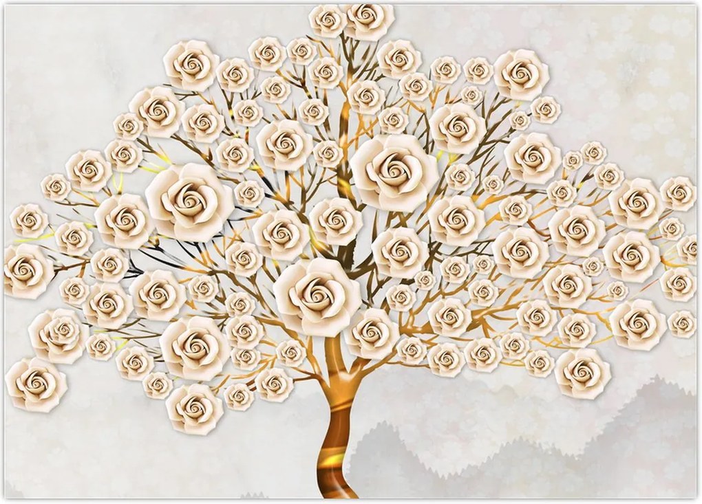 Tablou cu copac cu flori (70x50 cm)