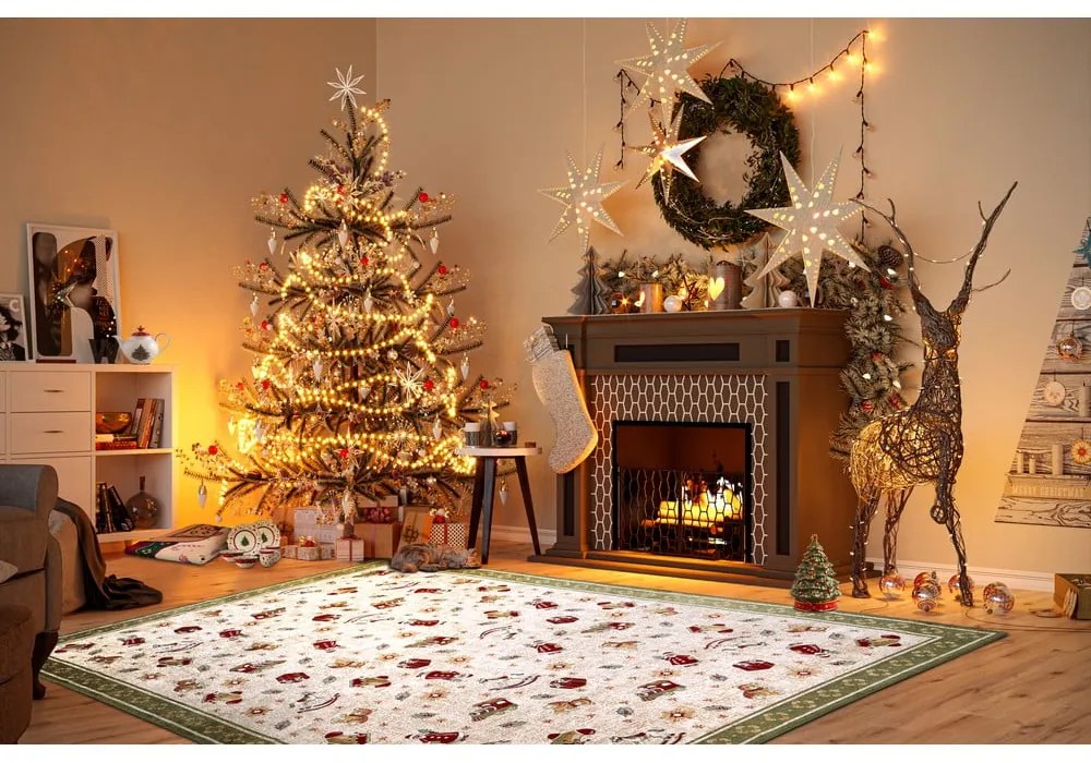 Covor verde din amestec de bumbac 160x230 cm cu model de Crăciun Toy's Delight Green Christmas – Villeroy&Boch