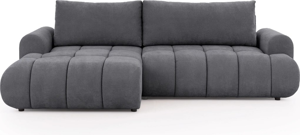 Colțar extensibil pentru dormit Lutario Mini stânga - chenille gri Vibe 95