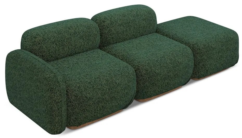 Șezlong modular verde închis (cu colț pe partea stângă) Ailani – Makamii