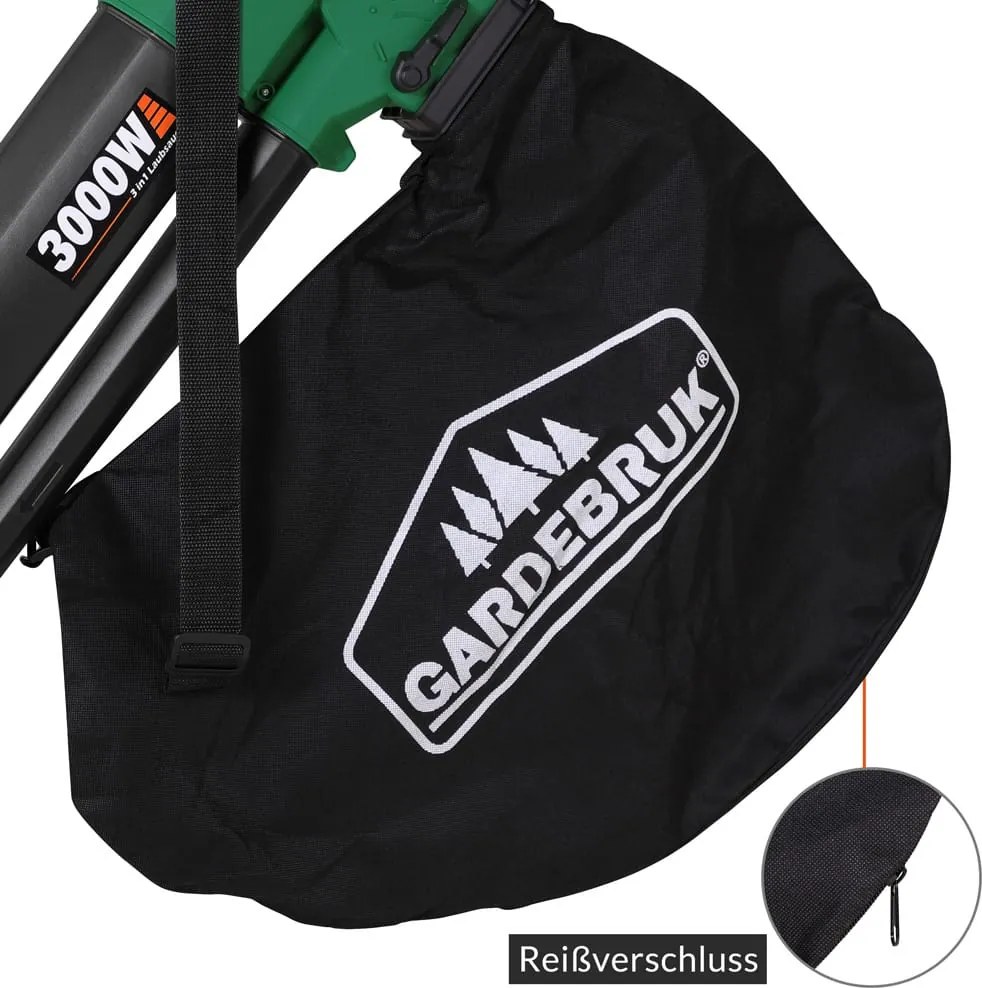 WOLF 104048 Aspirator electric de frunze 3 în 1 negru/verde Gardebruk