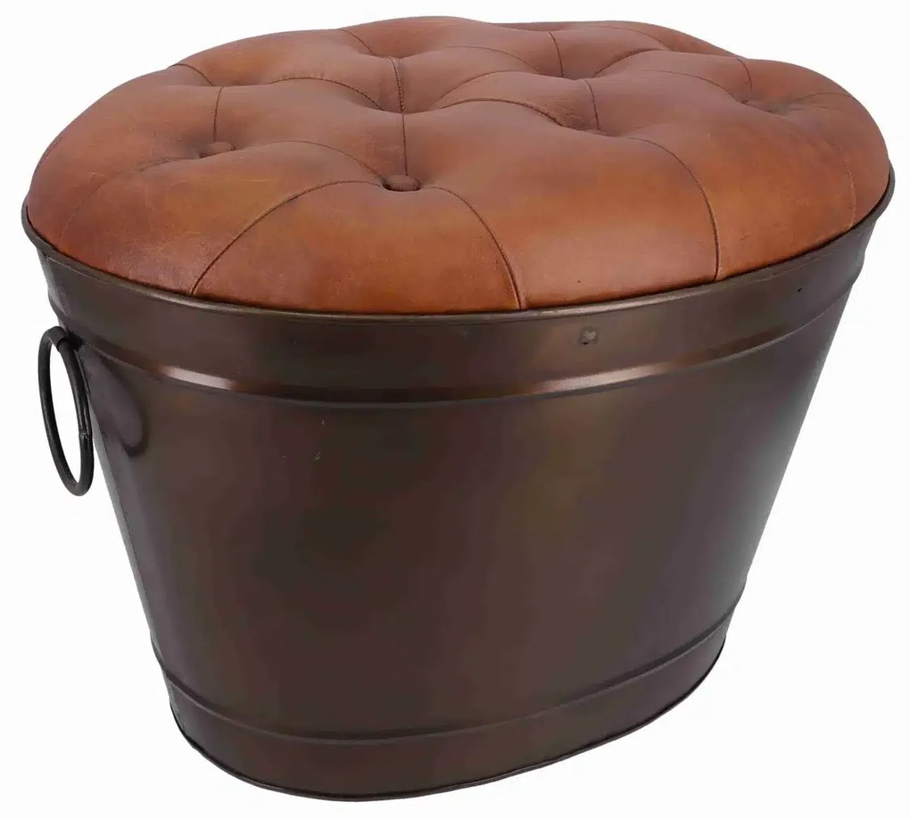 Set 2 taburete vintage tip butoi, depozitare ascunsa, design industrial – Cafedo Brasil