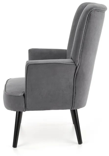 Fotoliu tapitat Delgado Velvet gri – H100 cm