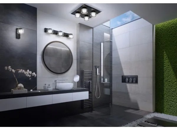 Aplică LED pentru baie Ledvance ORBIS FLAME 2xLED/5,5W/230V IP44 negru