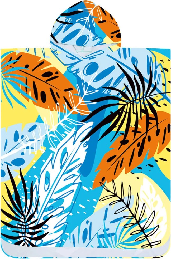 Poncho prosop de plaja SUMMER FRESH albastru-galben 80x145 cm