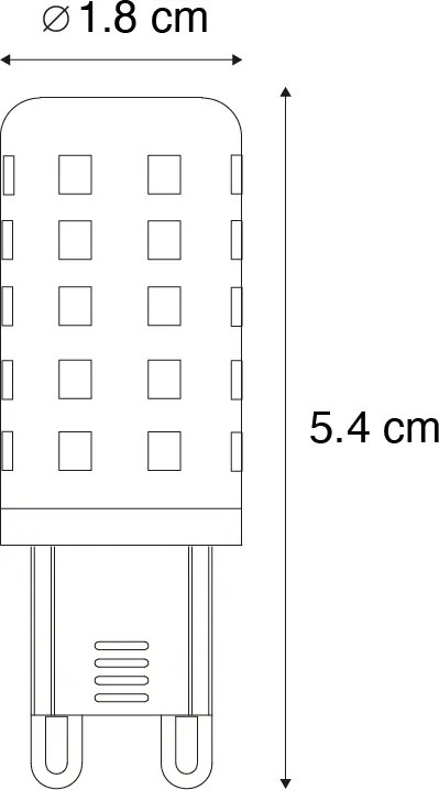 Set de 5 becuri LED G9 clare 2W 370 lm 3000K