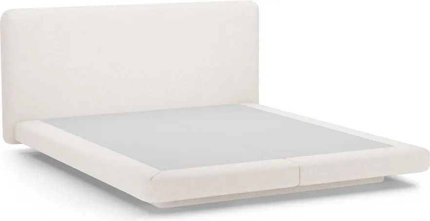 Pat matrimonial bej tapițat 180x200 cm Linea – Micadoni