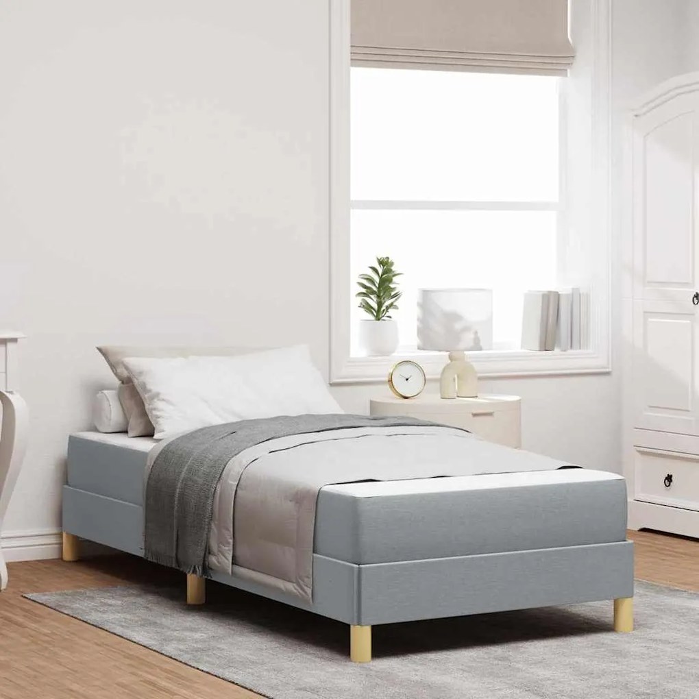vidaXL Pat cu arcuri Taupe, Maro 80 x 200 cm Țesătură, Lemn Ingineresc