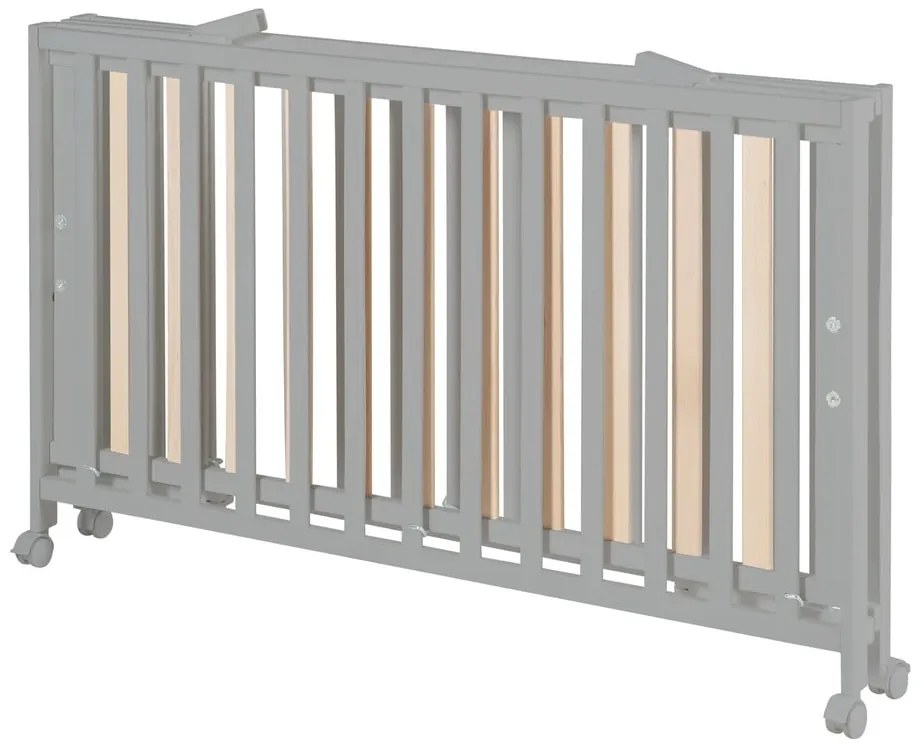 Pătuț pliabil gri cu roți 60x120 cm Fold up – Roba