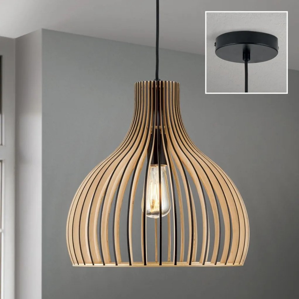 Lustra/Pendul modern din lemn stil scandinav ERIK D-35cm